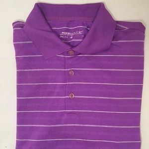 Nike Dri-Fit Purple Striped Polo Golf